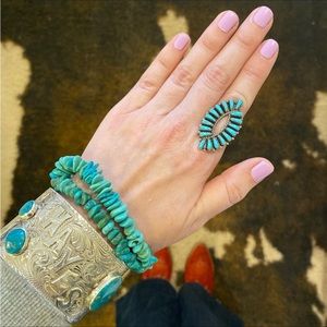 Genuine vintage turquoise double strand bracelet